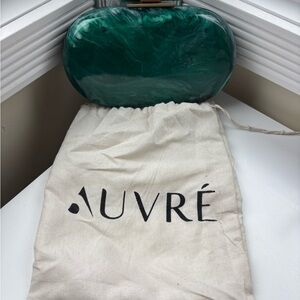 Auvre Green Marble Acrylic Clutch